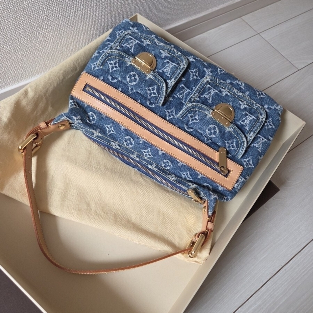 Louis Vuitton Monogram Denim Baggy Shoulder Bag Blue - Picture 3 of 10